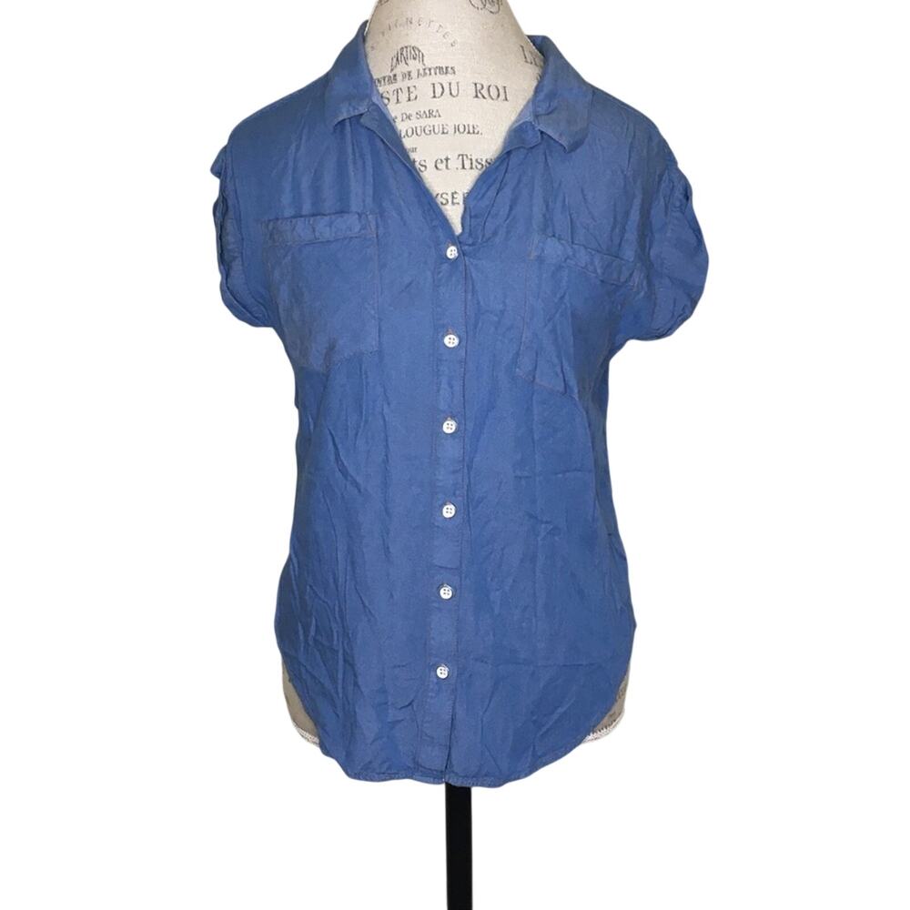 Jachs Girlfriend Blue Jean Button Down Shirt Women's Size Small